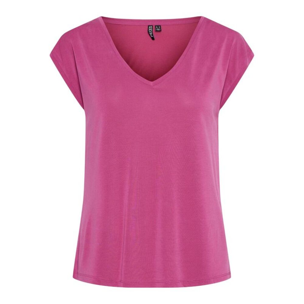 Pieces Womens/Ladies Pckamala Knitted V Neck / Festival Fuchsia